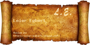 Leier Egbert névjegykártya